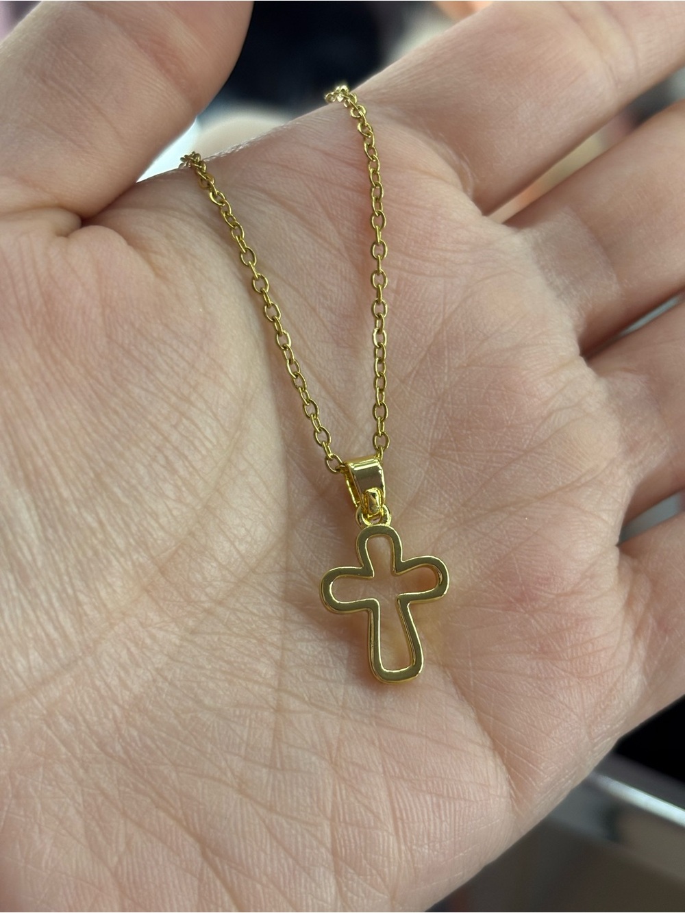 Delicate Gold Cross Pendant Necklace for Women